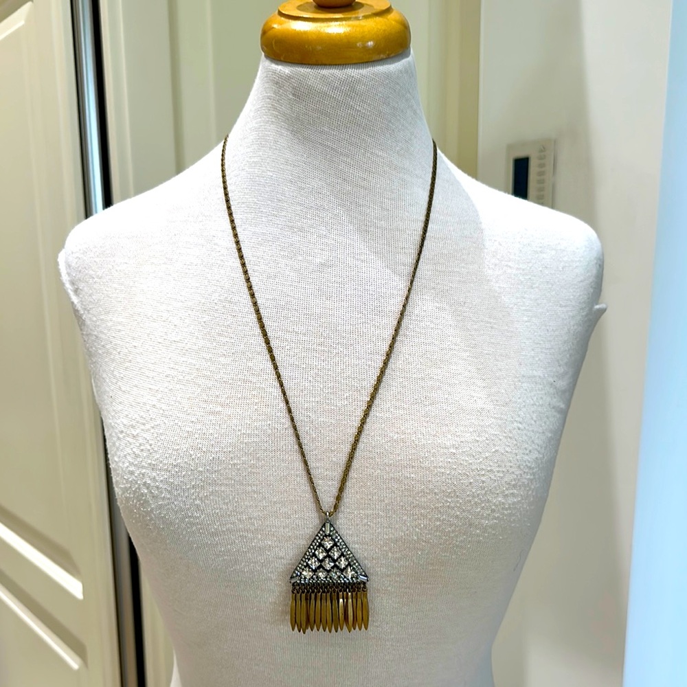 Vintage J. Crew Gold and Silver Pendant Necklace